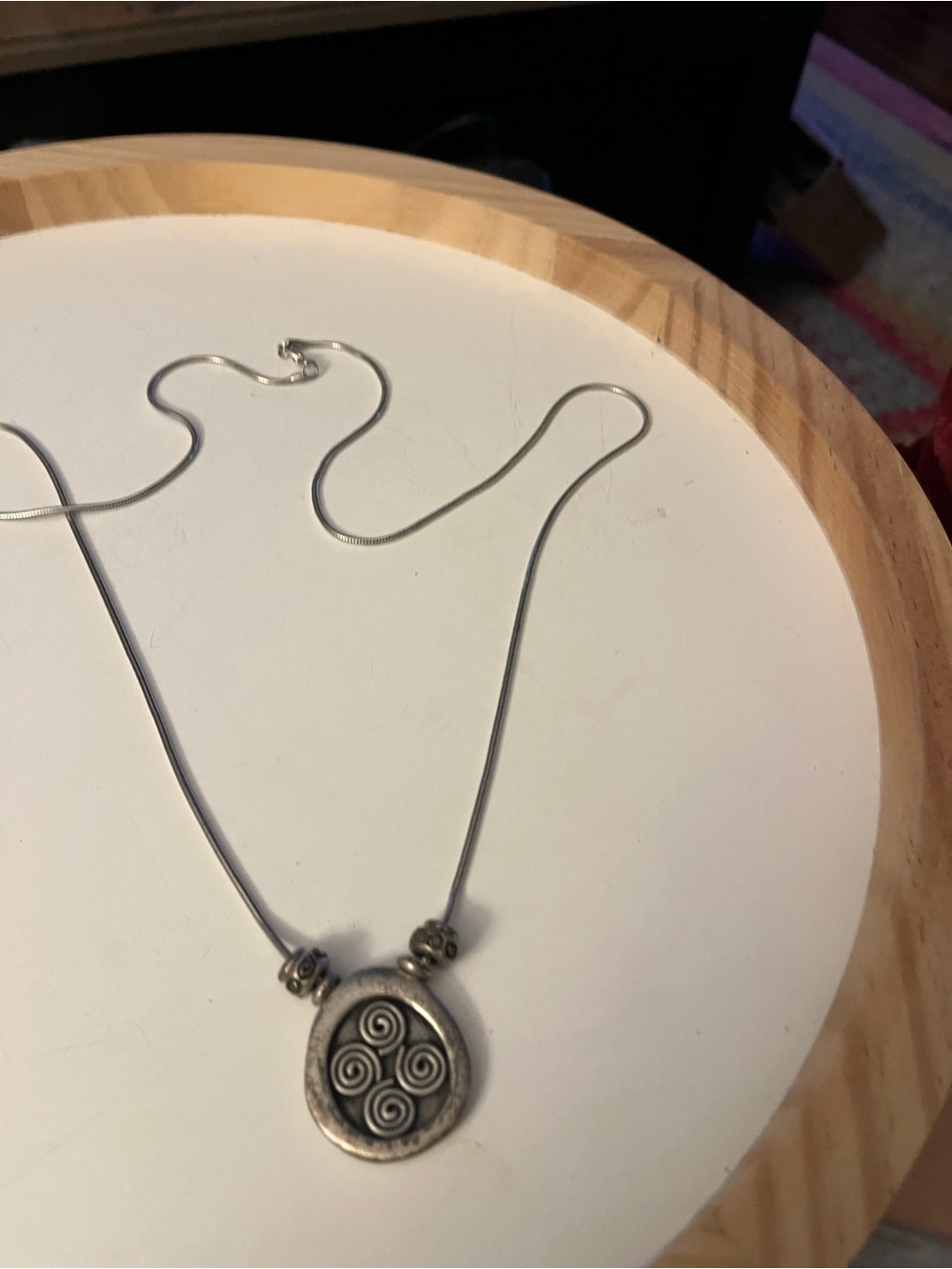 Vintage Chicos Silver Spiral Pendant Necklace - Women's Jewelry